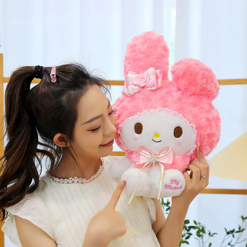 30CM Sanrio New Rose Melody KT Cat Plush Stuffed Doll Children's HelloKitty Doll Girls Valentine's Day Gift Birthday Party Gift