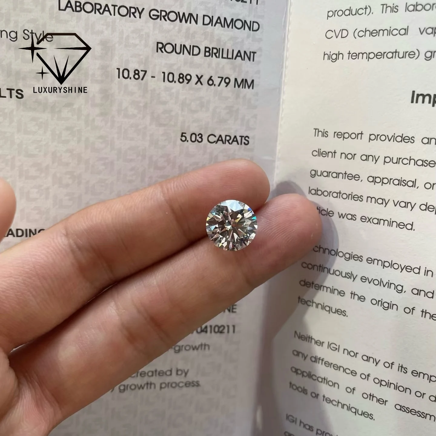 

LuxuryShine VS1-VS2 1-15 Carat Lab Grown Diamond D-F Color Loose Diamonds Heart/Oval/Round/Pear/Asscher Customized jewelry
