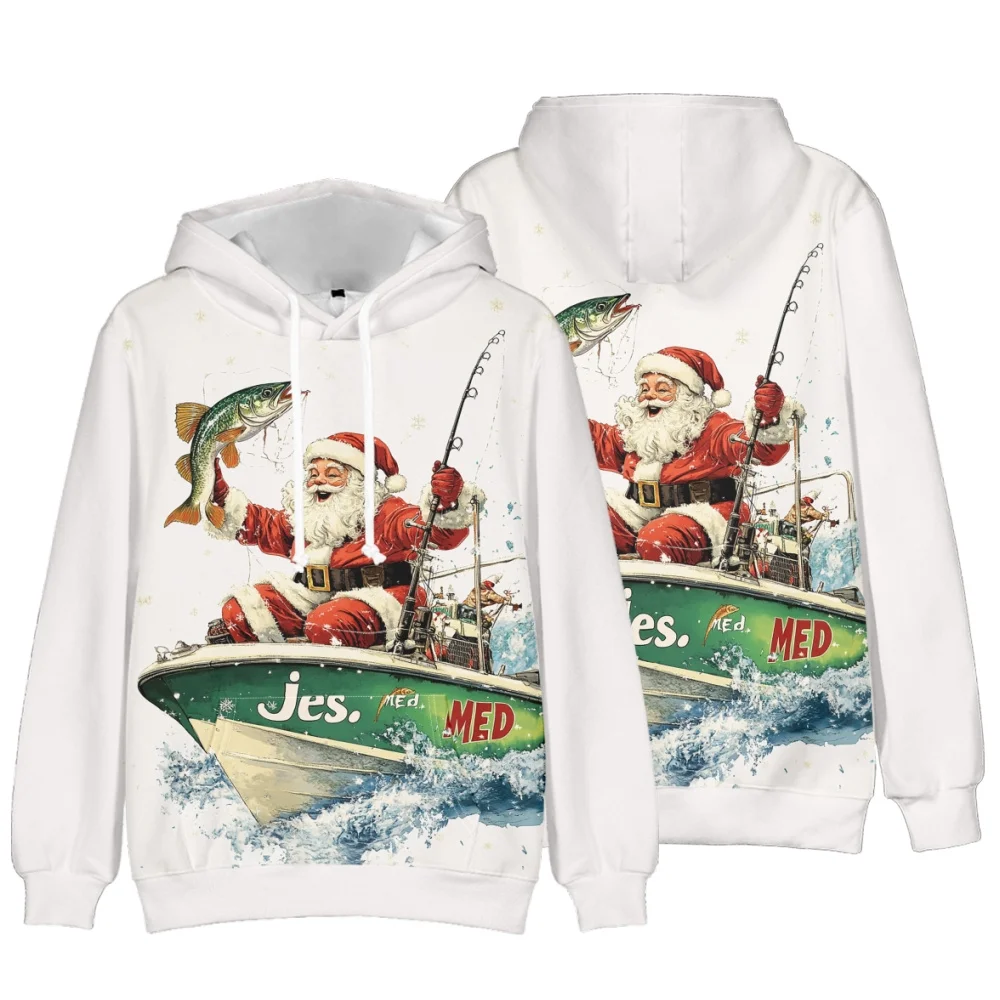 Women's Autumn/Winter Hooded Sweatshirt Hip-Hop Santa Claus Sweatshirt Christmas Themed Party Fashions Top Long Sleeved Clothing