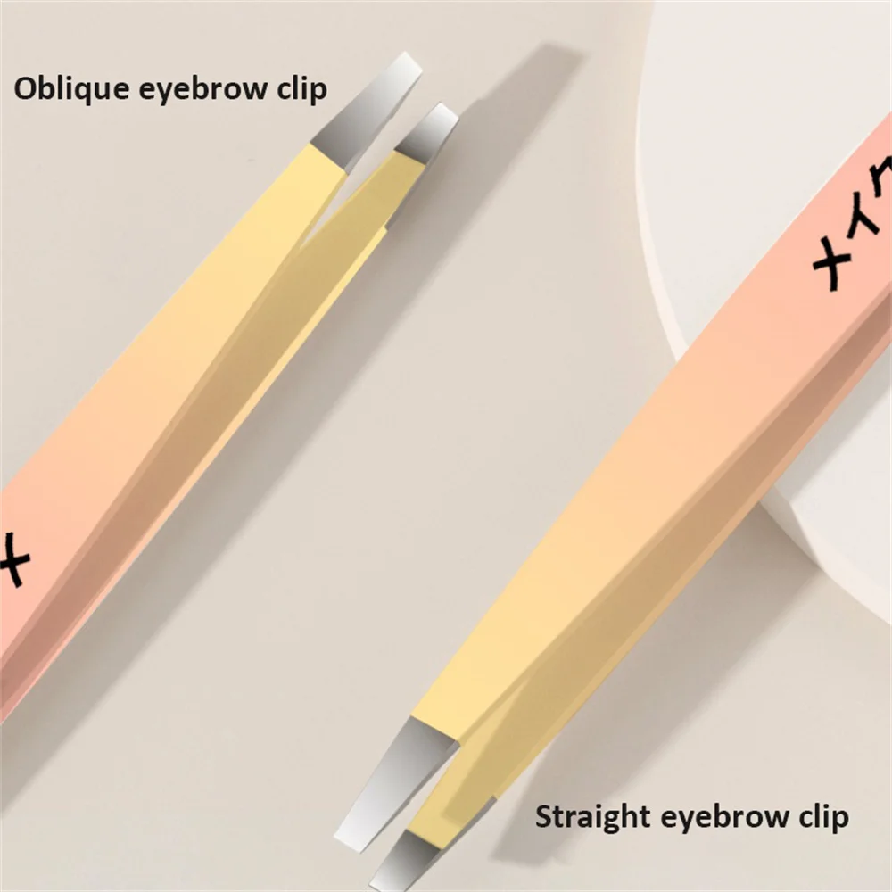 Eyebrow Tweezer Colorful Hair Beauty Fine Hairs Puller Stainless Steel Slanted Eye Brow Clips Removal Makeup Tools