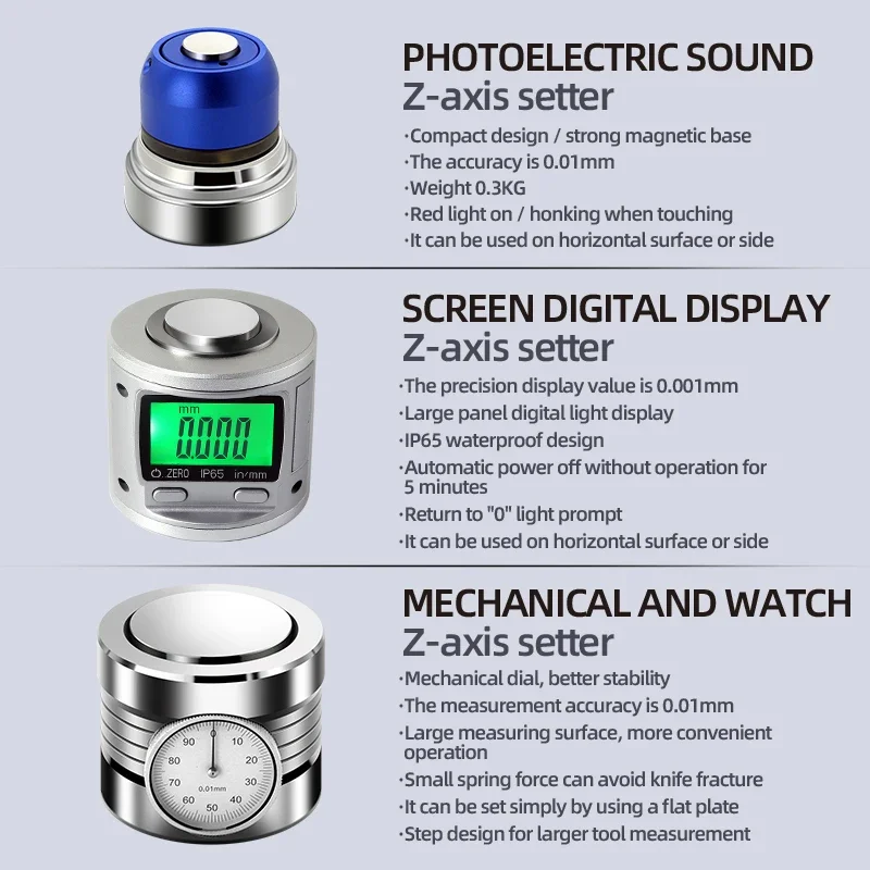 Z Axis Setter 50mm with Meter Photoelectric Tool  Z Axis Zero Setter Zero Setting Accuracy 0.001mm Gauge Digital Magnetic