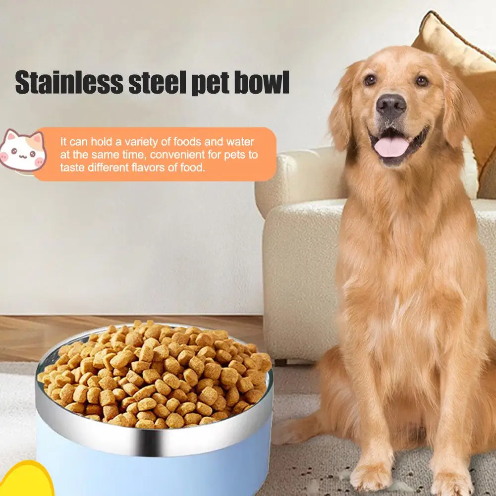 1PC Stainless Steel Pet Bowl Multi-Specification Anti-fall Watering Supplies Food Pet High-end Feeding Or Bowl Z2I9