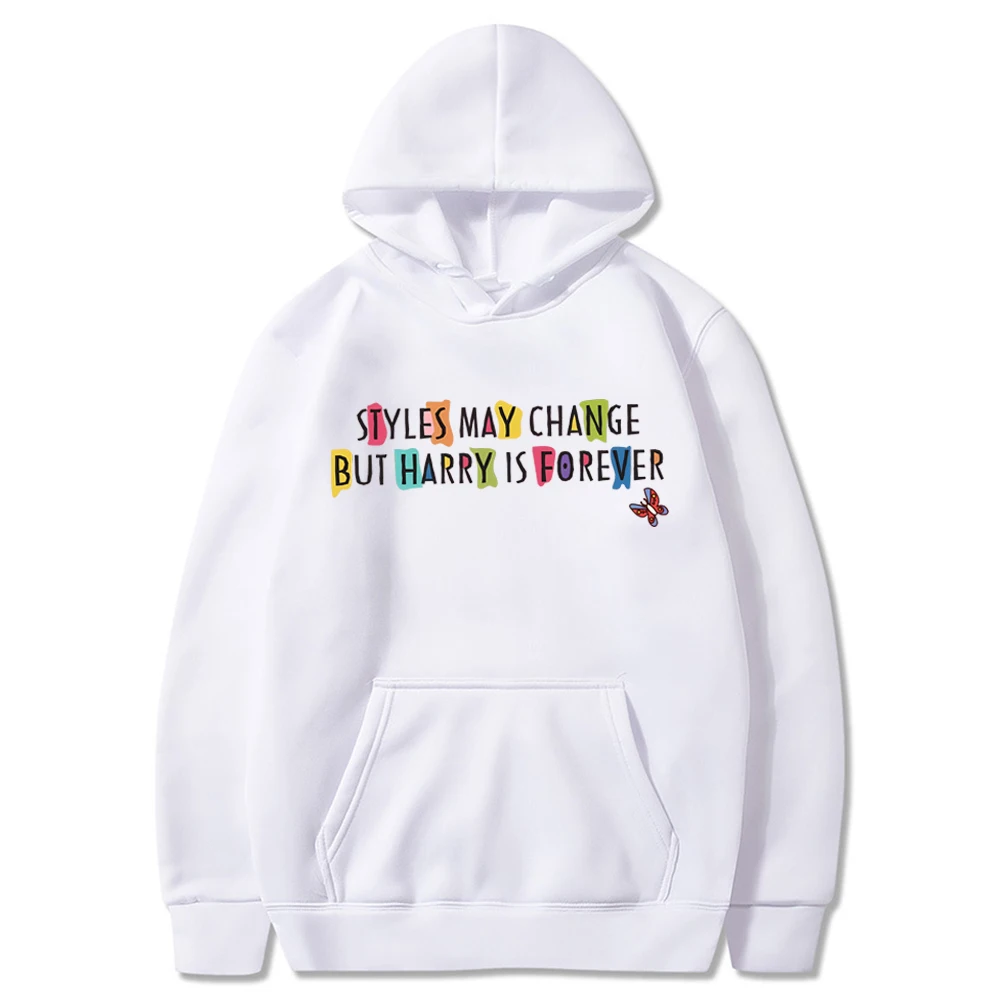 Style May Change But Harry Is Forever Hoodie Vintage Y2k 90s Rainbow Colour Graphic Hooded Sweatshirt Love on Tour Xmas Hoodies