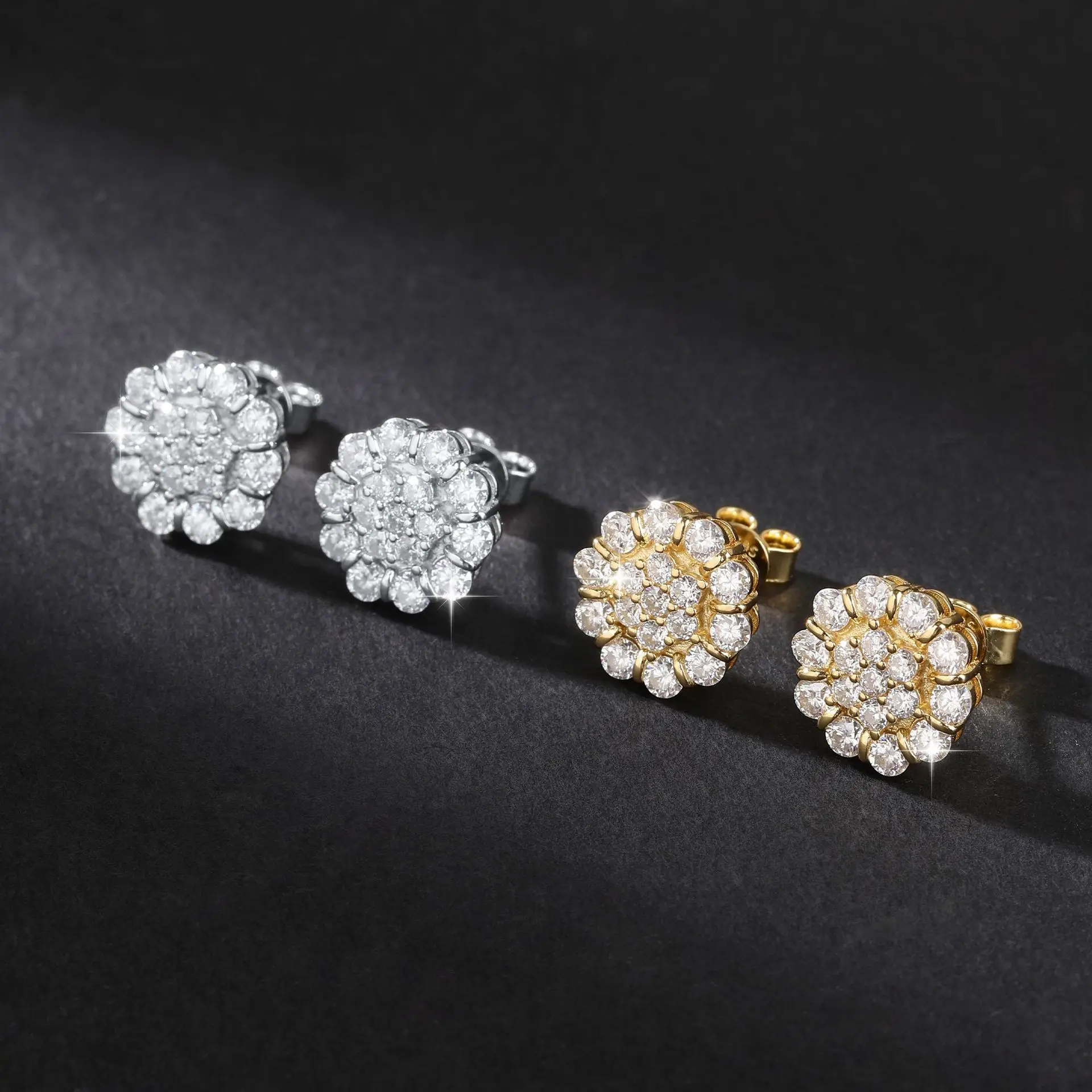 

New 925 Sterling Silver D VVS1 Moissanite Stud Earrings For Women Luxury Wedding Engagement Jewelry
