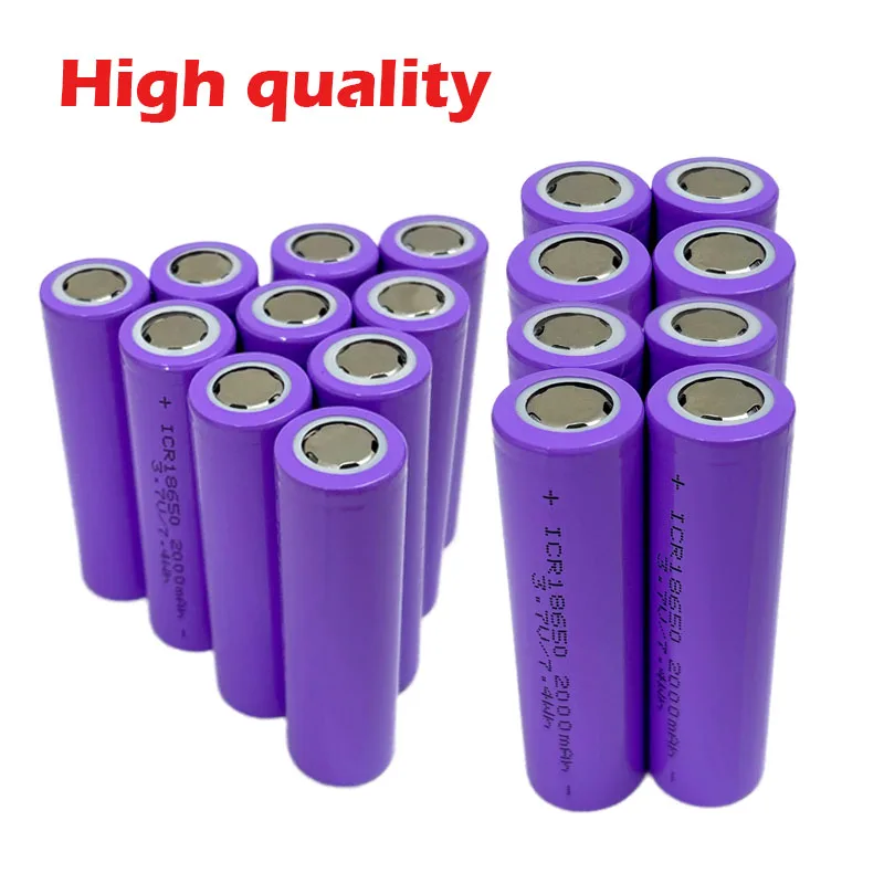 2000mAh ICR18650 بطارية قابلة للشحن مع شاحن 3.7VLi-ion بطاريات للمؤشر الكهربائي جرس الباب مصباح يدوي بطارية ليثيوم
