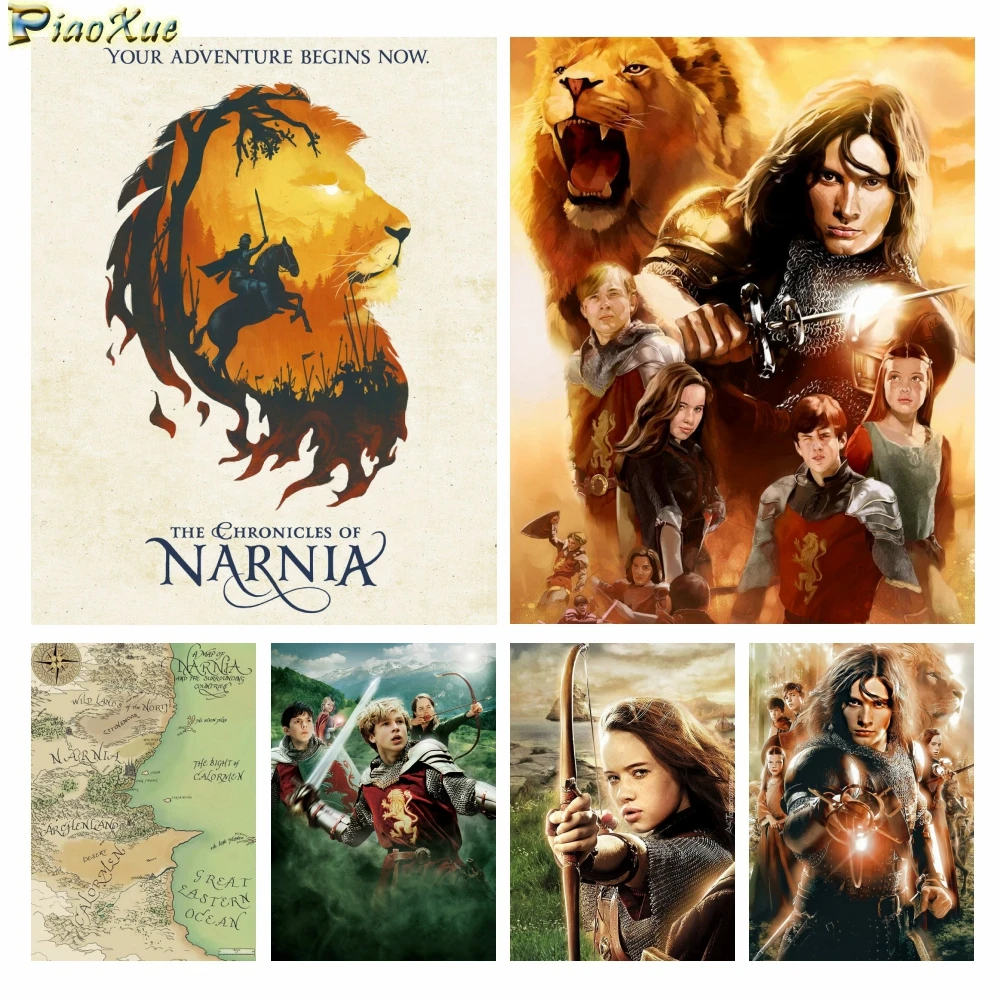 The Chronicles of Narnia 5D Movie Art Full Diamond Embroidery Prince Caspian Cross Stitch Painting Lion Map Poster Home Decor