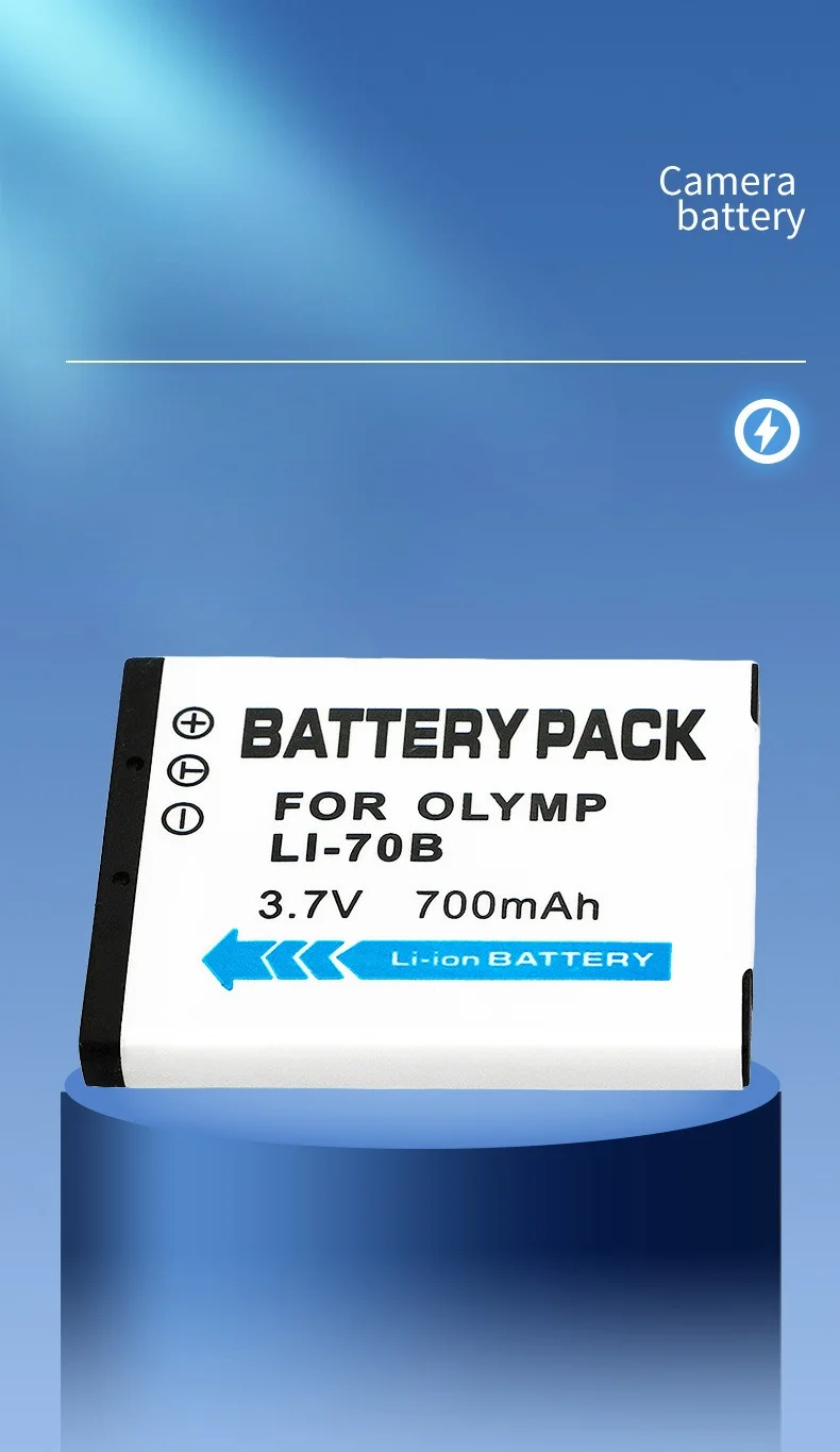 Substituição da bateria LI-70B de 700mAh para câmeras digitais Olympus D-700/D-705/710/715/745/FE-4020 Li-ion de alta capacidade recarregável