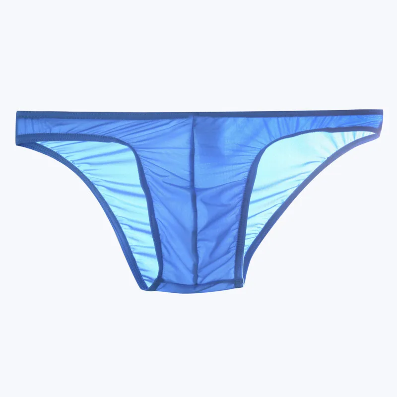 

Sexy Men's Underwear Elastic Ice Silk Cool Feel Quick Dry Brief Solid Color Youth Ultra-Thin Comfy Breathable Lightweight Bikini
