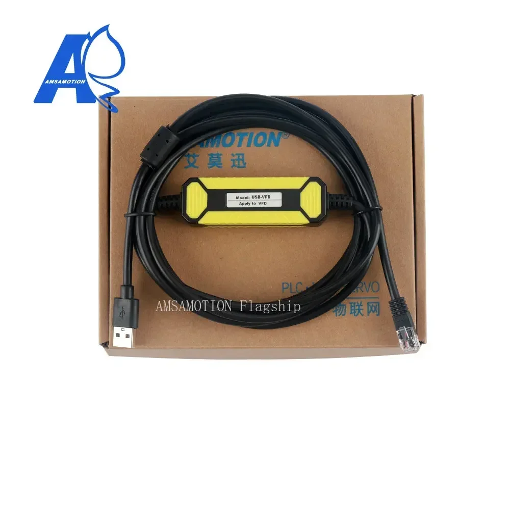 

Кабель для программирования USB-VFD подходит для преобразователя частоты серии Delta VFD-E/EL/ED/CH2000 VFD-USB01 RJ45