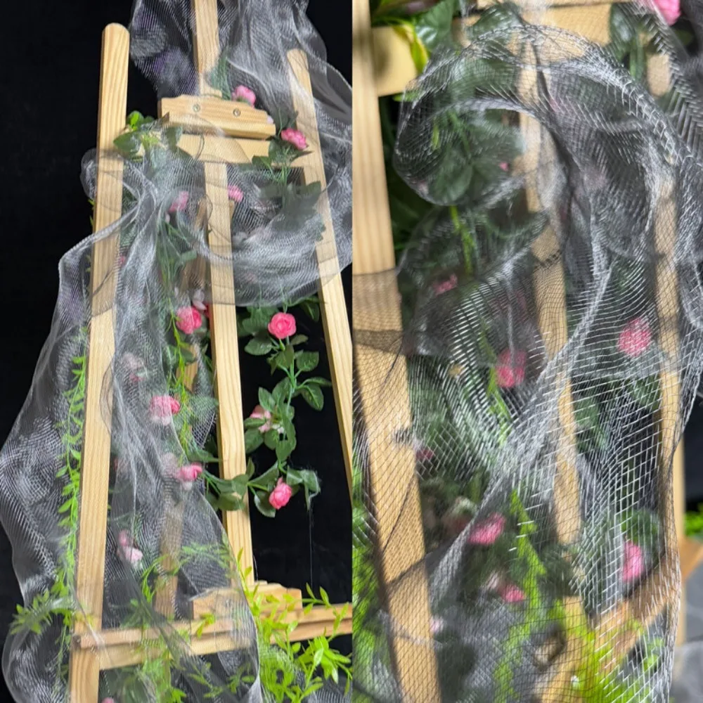 

New Cloud Fog Mesh Bright Organza Fabric DIY Decoration Pleated Shape Shapeable Wire Mesh Texture Art Background Hard Mesh Cloth