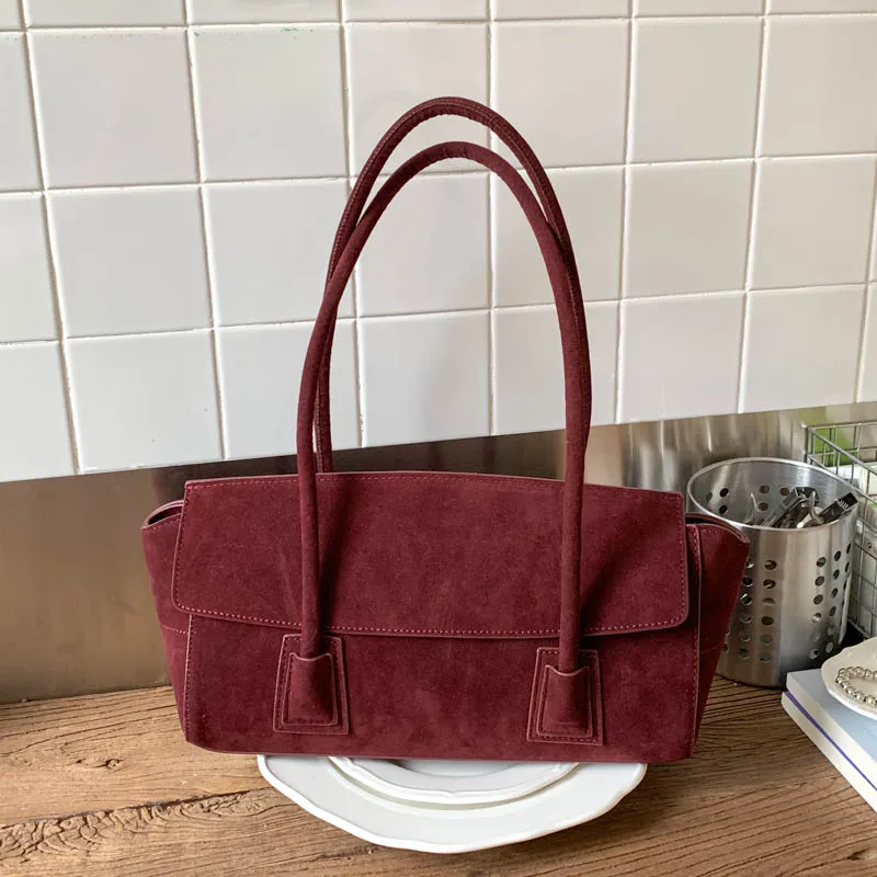 

2025 Autumn/winter New Casual Tote Faux Suede Sequined Hasp Large Capacity Shoulder Bags Waterproof Versatile Women's Handbags