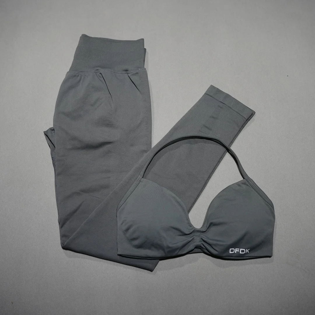 AliExpress NONE DFDK Women 2Pcs Workout Suit Yoga Sports Underwear Slim Fitness Leggings Cycling Running Clothes Breathable Seamless Sportswear