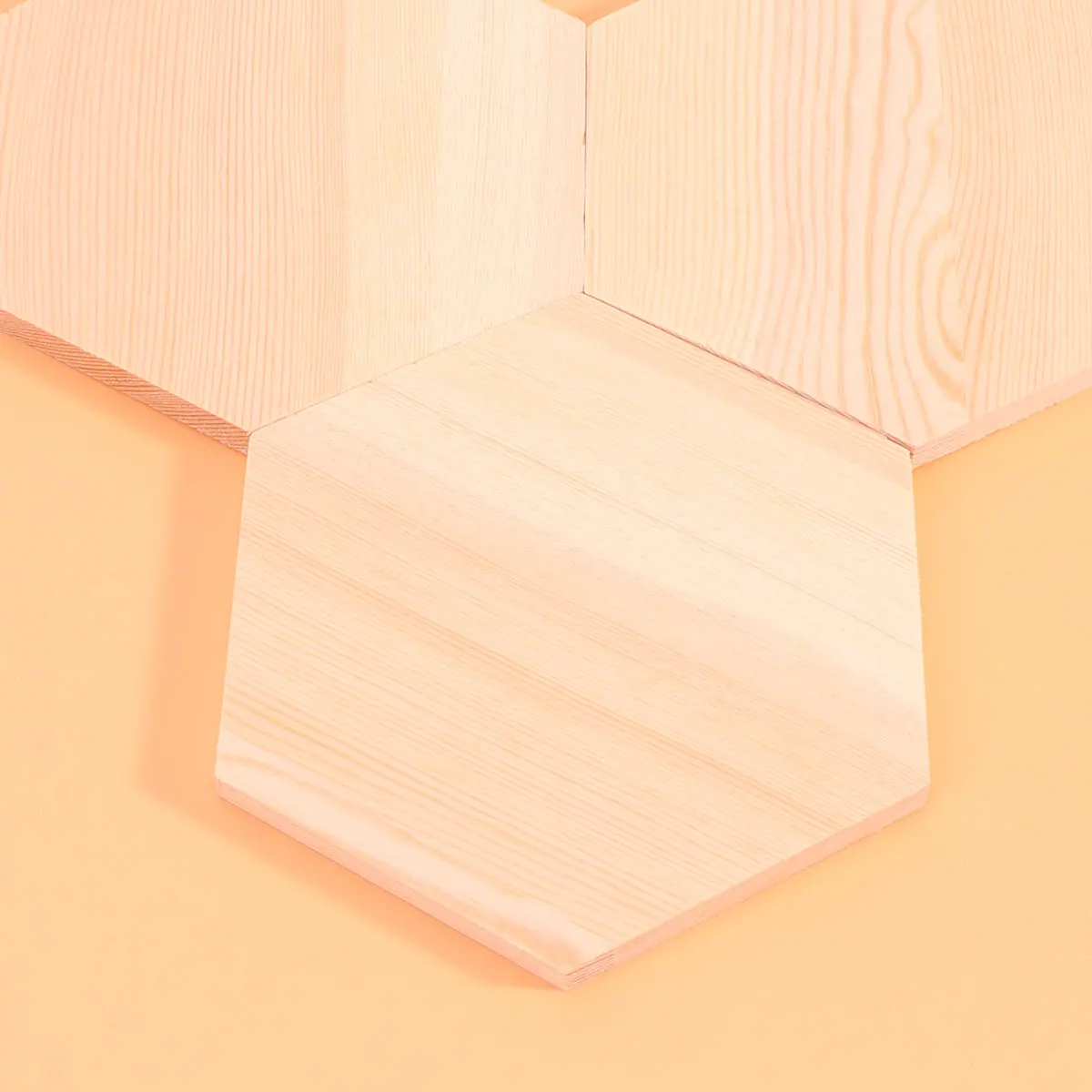 

10PCS Wooden Plank Polygonal Wood Block Hexagon Profiled Solid Wood Block Manual DIY Special-shaped Wooden Boards for Crafts