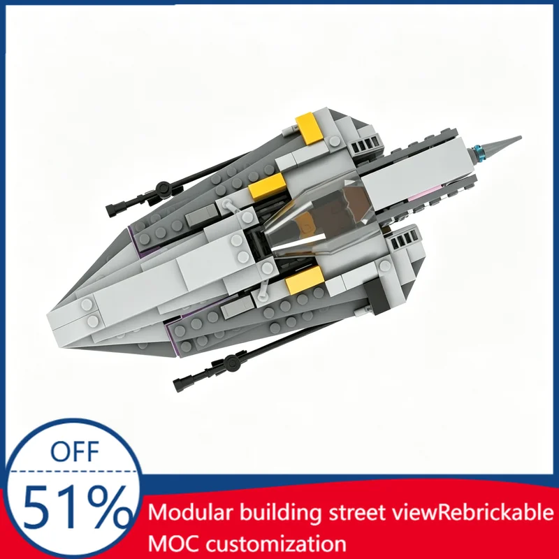 161PCS Delta 7 Space Fighter Sci-Fi Space Ship MOC Model Building Blocks DIY Assembly Educational Toy Birthday Christmas Gifts