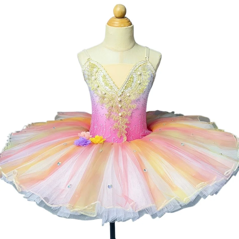 Tutu di balletto professionale per ragazze Ragazze Gonna da balletto in tulle colorato rosa Ballerine Costumi da donna Abiti da ballo per adulti
