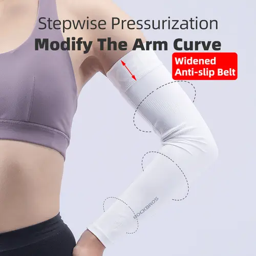 ROCKBROS  Arm Sleeve Breathable Quick Dry UV Protection Cycling Sport Sleeve Ice Fabric Sunscreen Sports Wear Fitness Arm Sleeve - Image 6