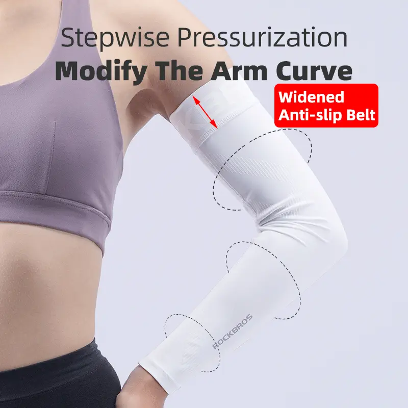 ROCKBROS  Arm Sleeve Breathable Quick Dry UV Protection Cycling Sport Sleeve Ice Fabric Sunscreen Sports Wear Fitness Arm Sleeve - Image 6