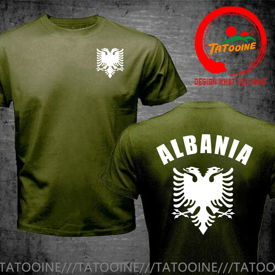 Albania Coat of Arms Men's T-shirt Albanian Flag Story Eagle T Shirt Men O Neck Short Sleeve Clothes Harajuku Fashion Clothing