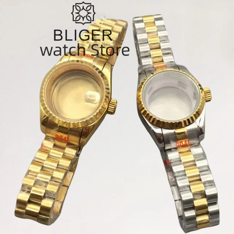 BLIGER 26mm watch case Gold Silver Rose gold Stainless steel case Sapphire glass for NH05 NH06 NH05A NH06A Automatic Movement