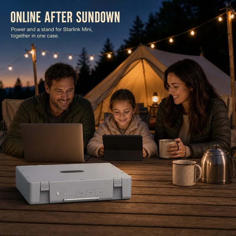 Powerstation for Starlink MINI 76800mAh 245.7Wh DC/Type-C Power Bank for Outdoor Activities Camping & Off-road Use