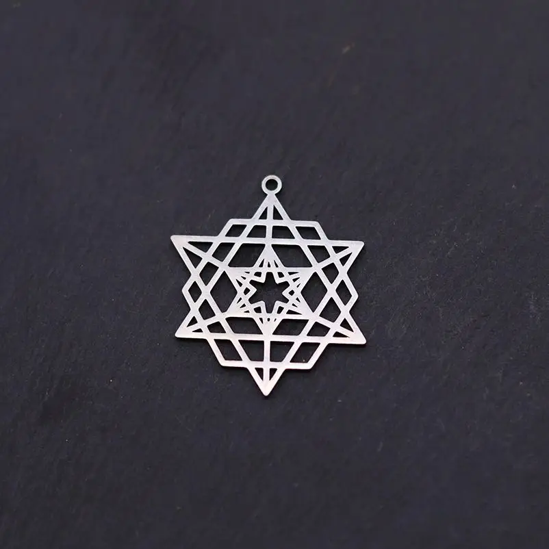 

3pcs Hexagon Star of David Charms Rays Line Stainless Steel Pendant for Jewelry Making Necklace Earrings Amulets diy Accessories