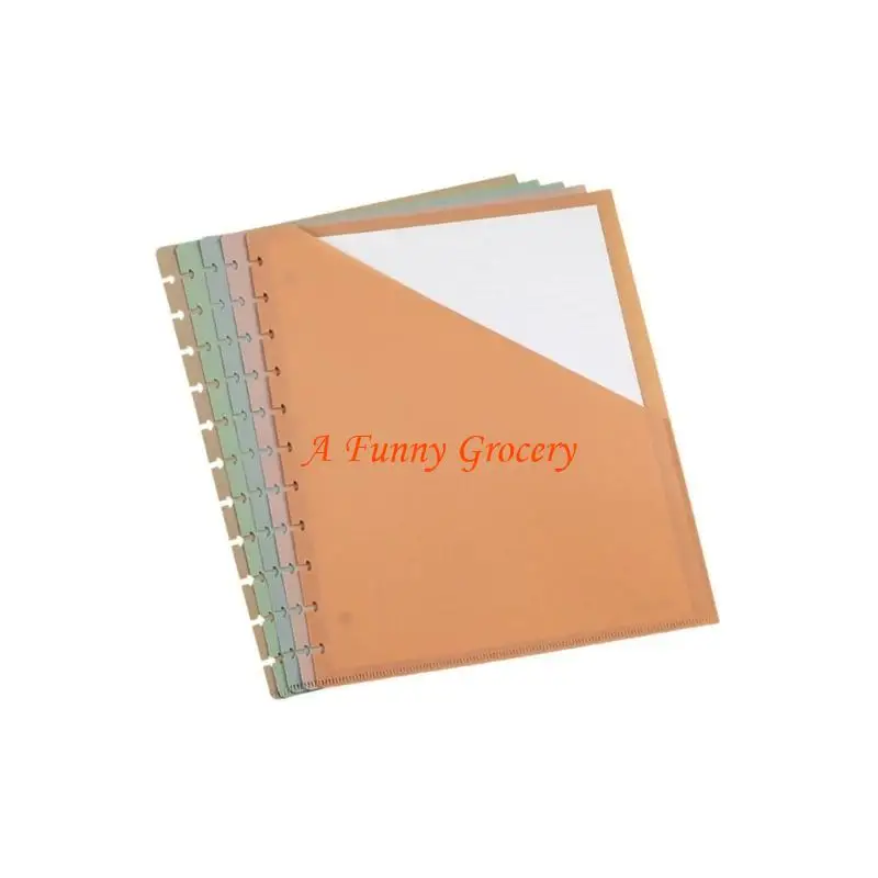 652E 5Pcs 11 Holes Binder Dividers with Pocket 3 Hole Punched Notebook Refill Paper