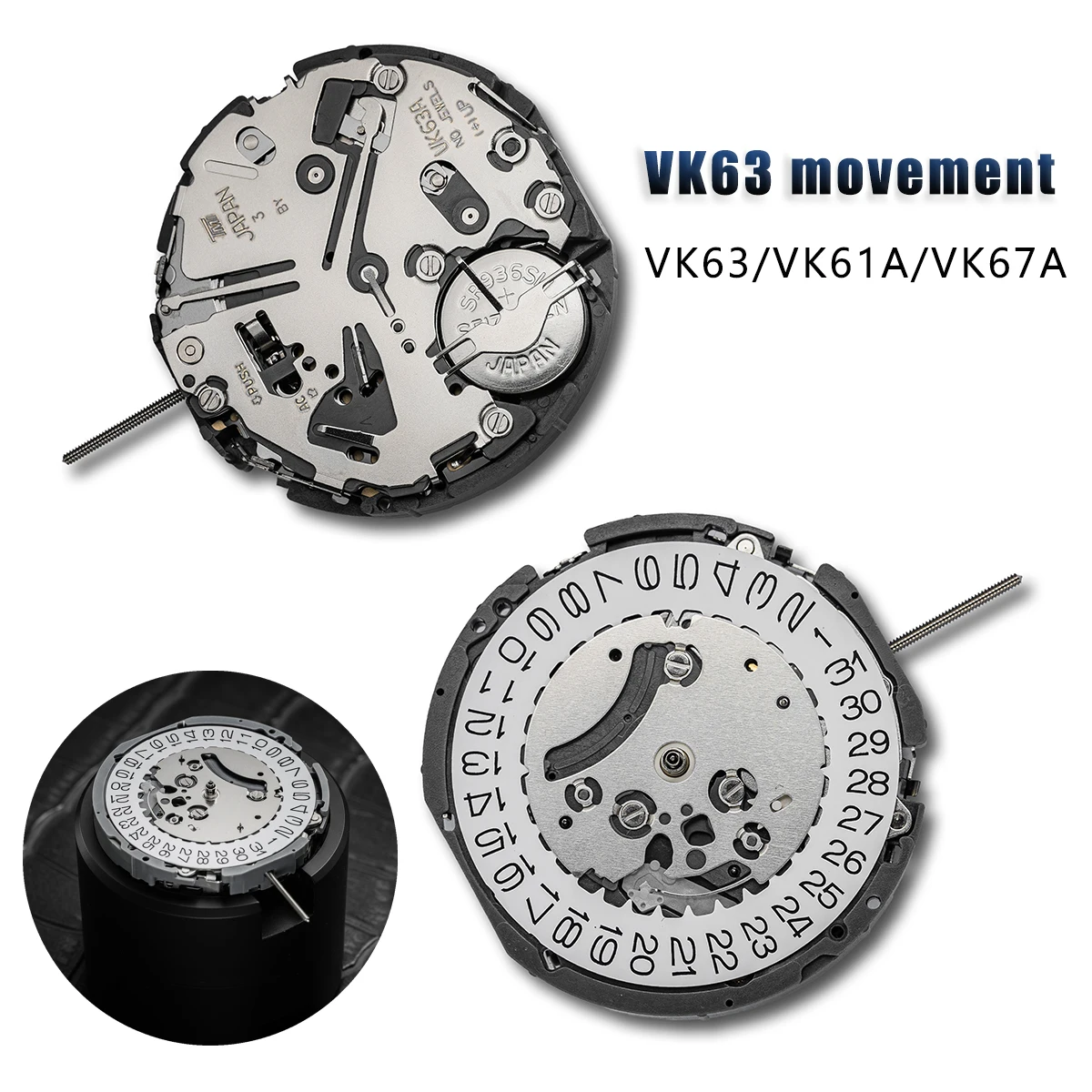 

Japan Genuine VK63A Chronograph Quartz Movement with Battery Japan Original Mechanism VK63 VK61A VK67A Mod Replace Movement