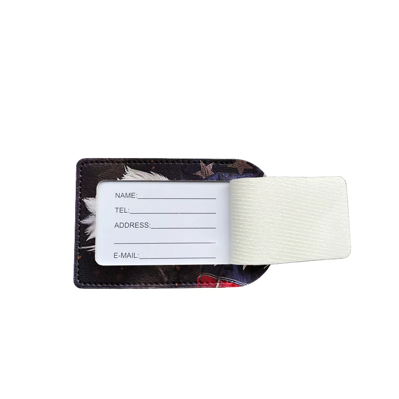 PU Leather Travel Luggage Tags with Privacy Cover for Suitcase Handbags Backpacks Men Women Retro Design Art Baggage Tags