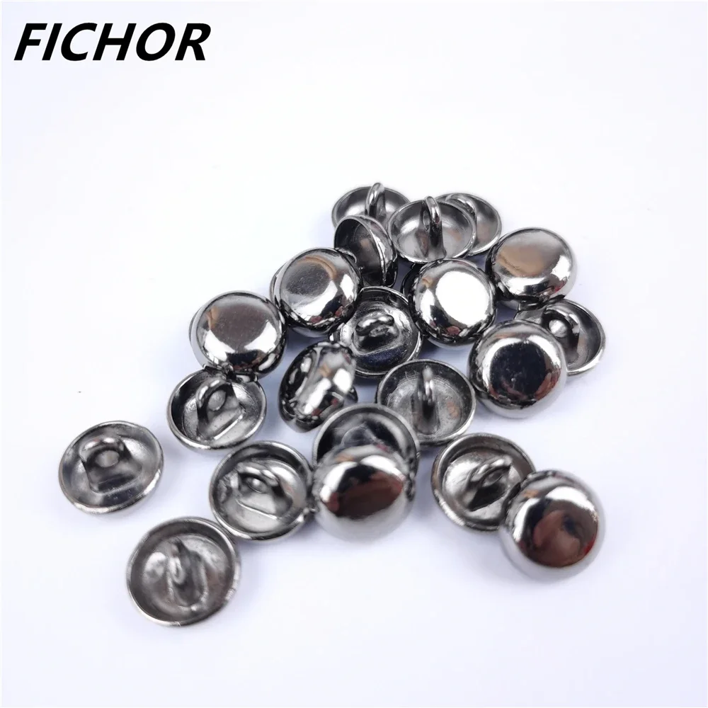 30pcs 10mm Grey Metal Buttons Fastener Seam Handmade DIY Clothing Decoration Garment Sewing Accessories Shirt