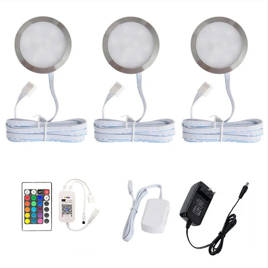 

2-9Pcs WiFi Smart RGB LED Under Cabinet Light Dimmable Kitchen Counter Wardrobe Showcase Furniture Remote Control f Alexa Google
