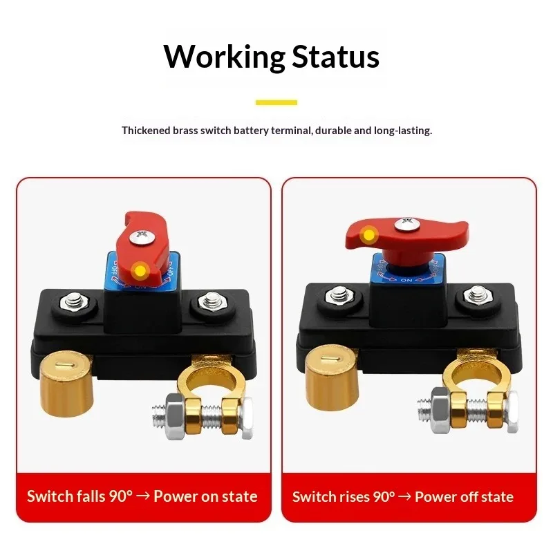 1Pc Transparent Car Battery Cut Off Switch 12V 24V Main Power Disconnect Clip for Truck Farm Vehicle