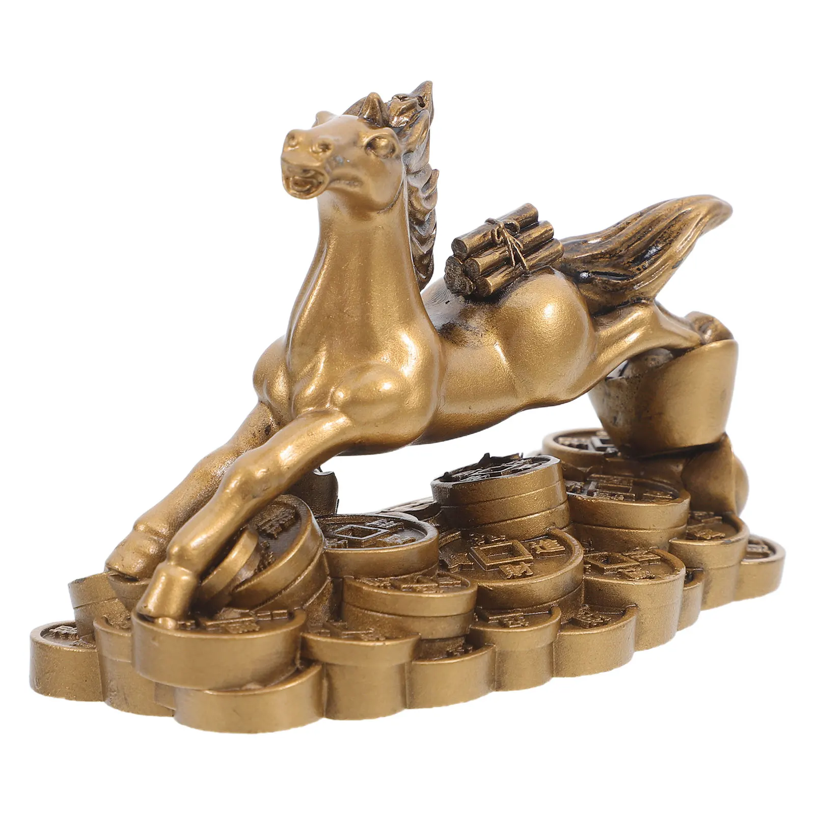 

Horse Resin Elegant Design Prosperity Symbol Horse Ornament Material Home Office Decor Wealth Brass Figurine