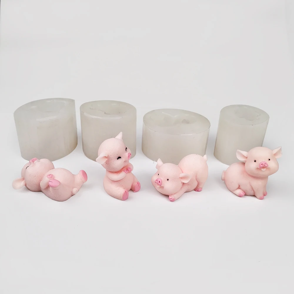 PRZY Mould Silicone Mini Piggy Baby Molds Piglet Mold 3D Soap Molds Handmade Fondant Soap Clay Resin Candle Mould