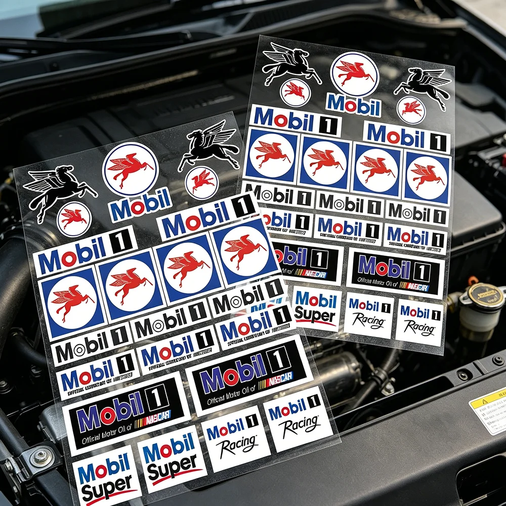 For MOBIL Reflective Motorcycle Stickers 3M Night Safety Warning Decals Fit Scooter Bike Helmets