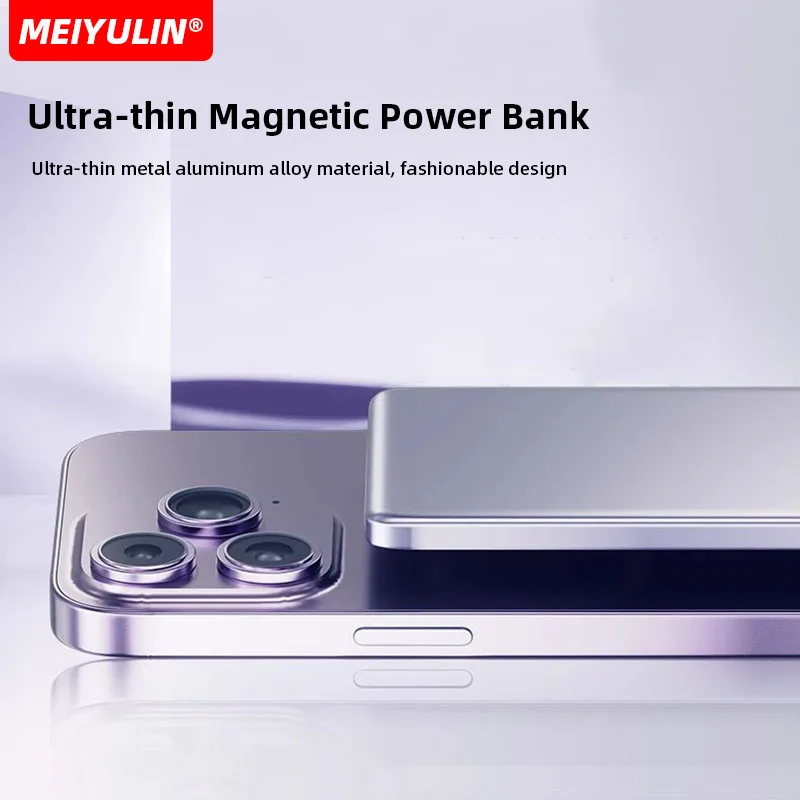 20W Slim Magnetic Wireless Power Bank 10000mAh USB-C For iPhone 15 14 Samsung 5000mAh Fast Charging External Auxiliary Battery