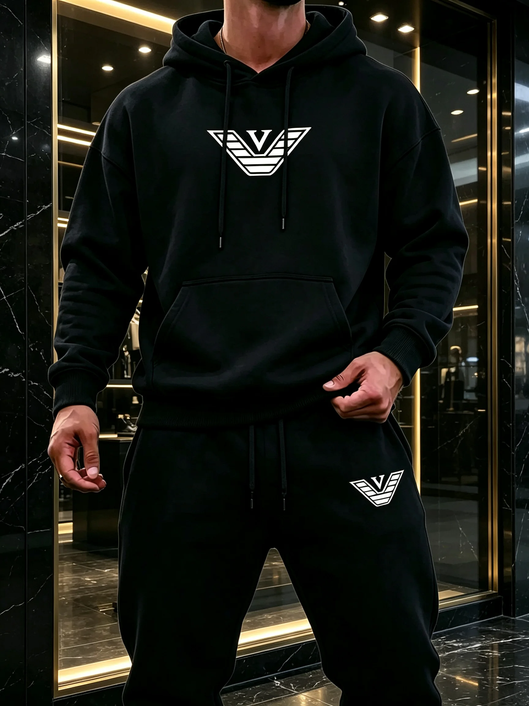2026 New Style Fashion Casual Autumn-Winter Outdoor Sports Outfit-Men's Casual Fashion Two-Piece Set Wearing comfortable clothes - view 5