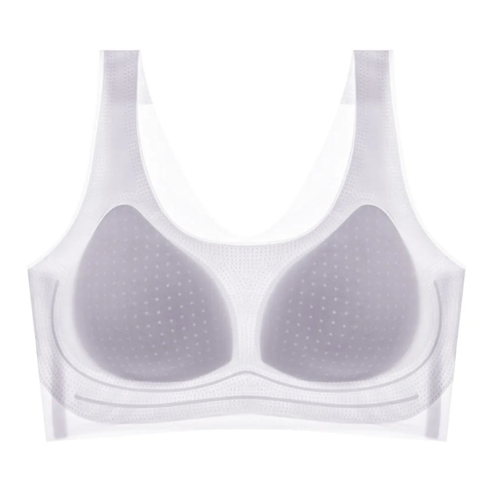 

Close-fitting Wireless Deep V Bra Shockproof Traceless Push Up Underwear Adjustable Gathered Breasts Thin Ice Silk Brassiere