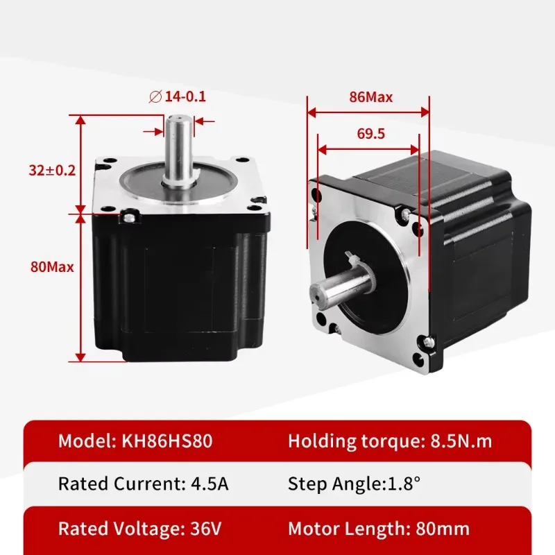 Hybrid DM860H  Router Controller Kit 4.5Nm Torque 4 Axis Nema 34 Stepper Stepping Motor 86*86*80mm  Motor