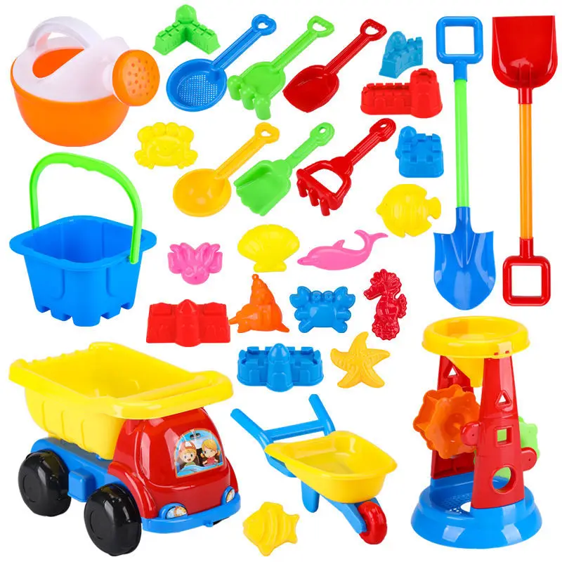 Beach Sand Toys Set Sand Water Wheel Beach Molds Bucket Shovel Snow Tool Kit Sandbox Outdoor for Toddlers Kids Girl Boy Mesh Bag