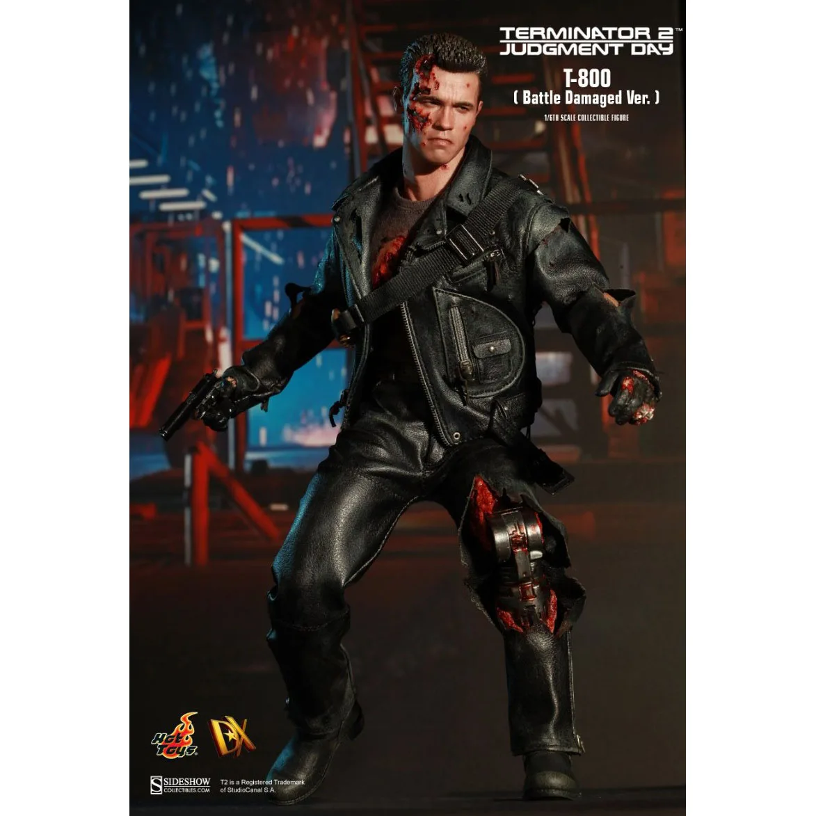 Stock Original HT Hottoys The Terminator DX13 T800 Arnold Schwarzenegger Battle Damage Ver 1/6 Collectible Movie Character Model