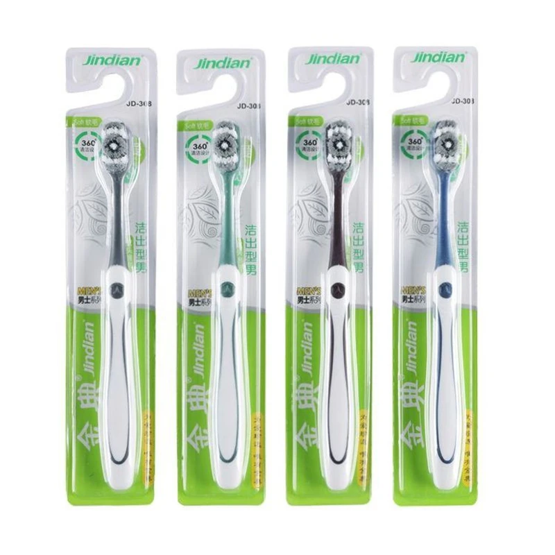 4 PCS Hard bristled Toothbrushes, cleaning teeth stains, men's exclusive，Independent packaging