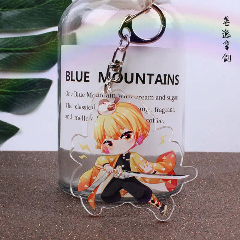 Anime Acrylic Keychains Kamado Tanjiro Nezuko Agatsuma Zenitsu Kochou Shinobu Hashibira Inosuke Keyrings Pendants Figure Gifts