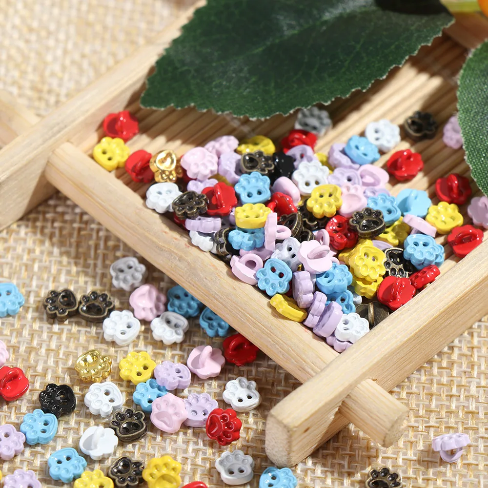 20pcs 5mm 1/2 눈 구멍 곰 발 스타일 DIY 인형 의류 미니 버튼 인형 의류 봉제 금속 버클