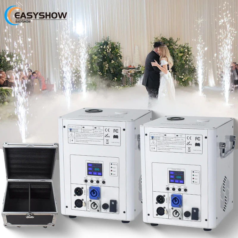 2pcs 750w Electric Sparkle Fountain Sparkler Cold Spark Firework Machine With Flight Case