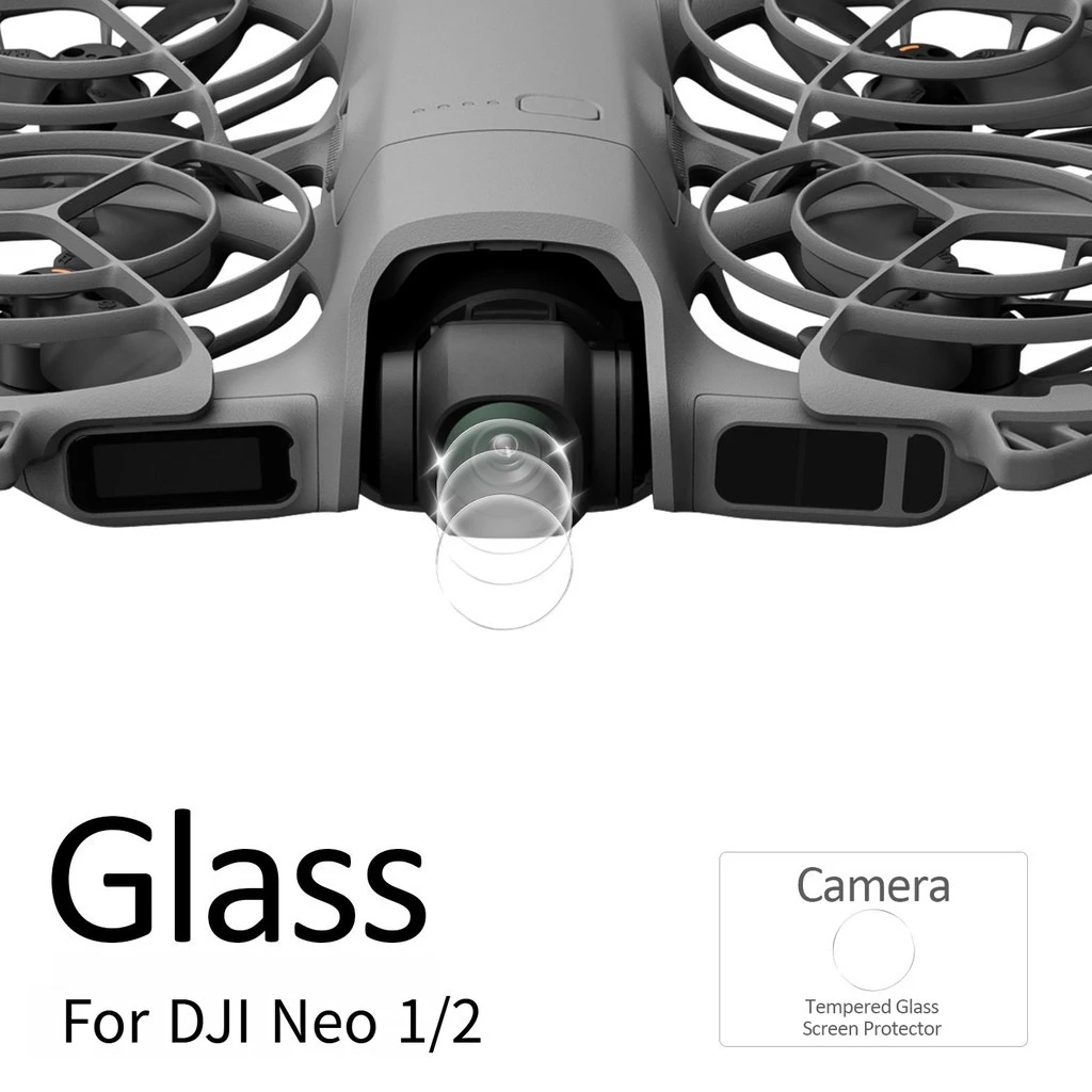 Verre trempé HD transparent pour drone DJI Neo 2 - Film protecteur anti-rayures pour objectif adapté à l'accessoire de caméra CMOS de 1/2 pouce