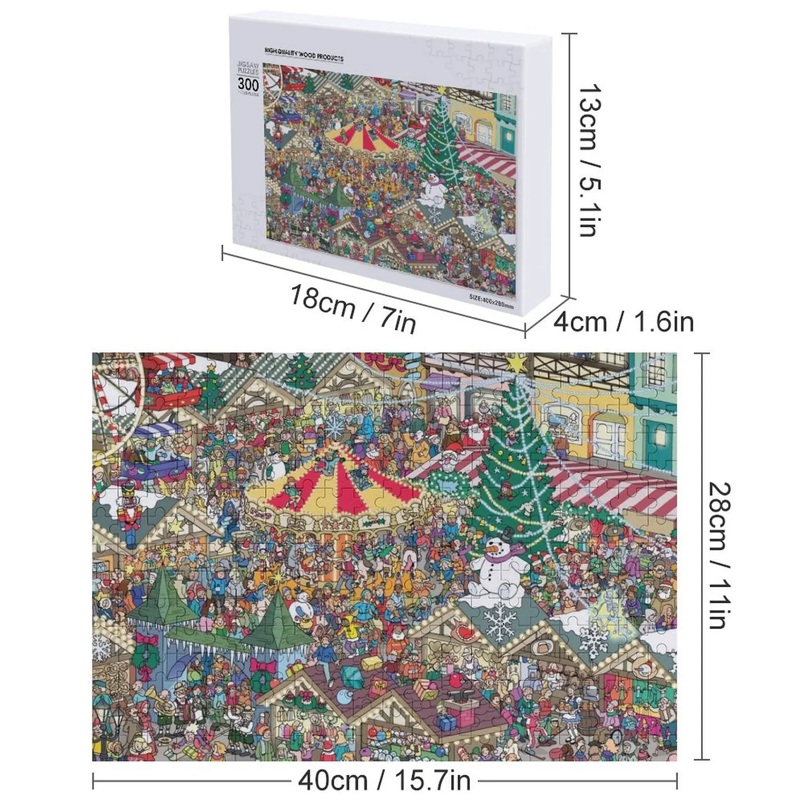 Puzzle Drewniane Świąteczne Rynki Świąteczne Dla Dorosłych Personalizowany Prezent