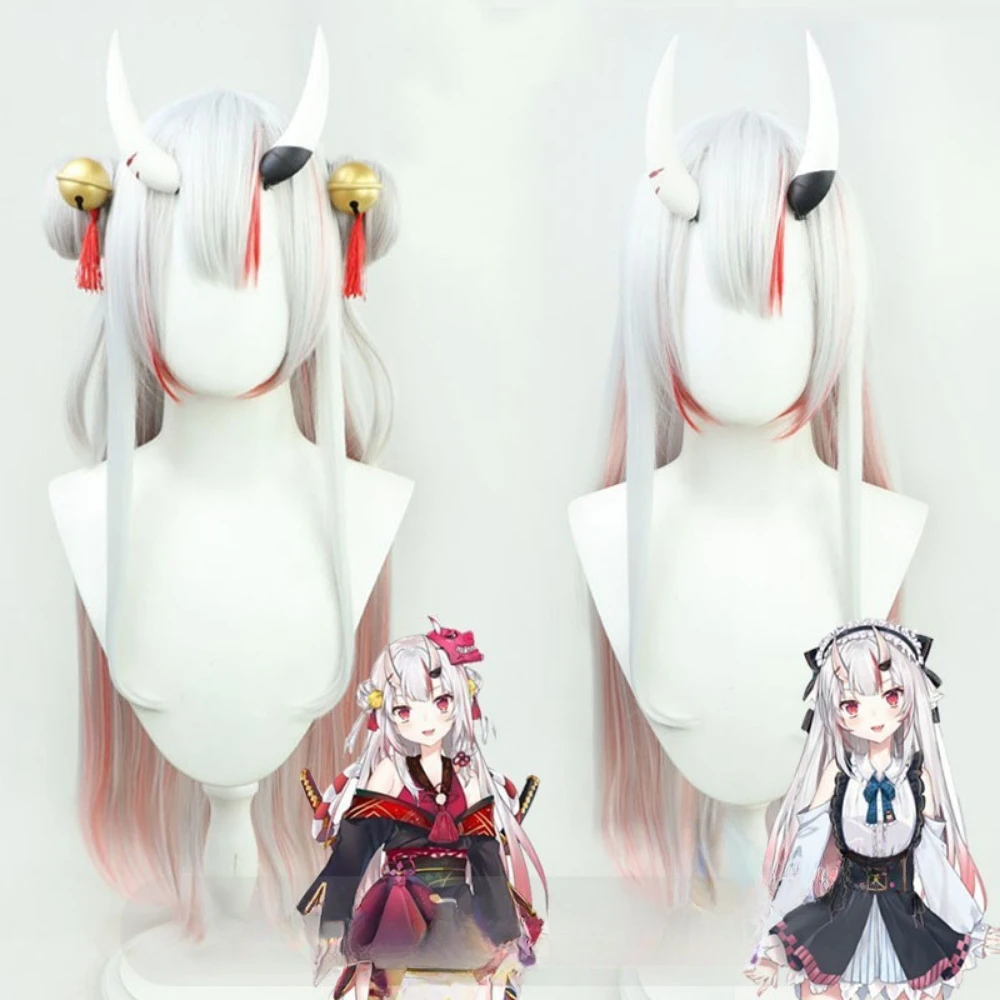 Peluca Anime Vliver VTuber Cosplay Nakiri Ayame, accesorio de pelo sintético resistente al calor