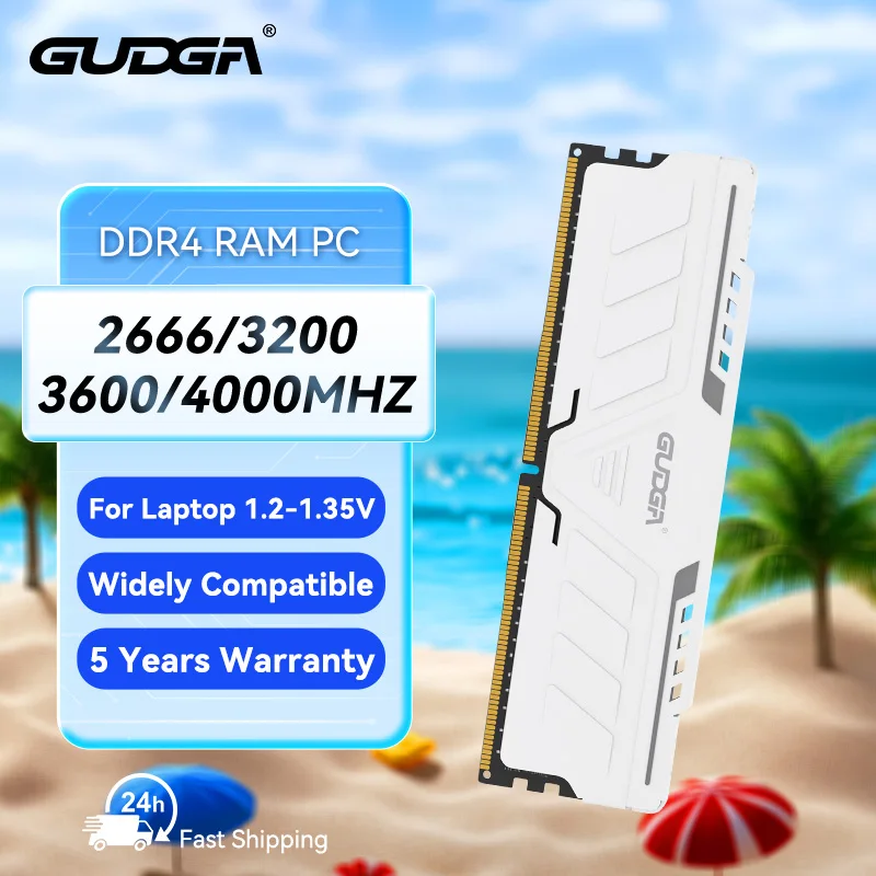

GUDGA Memoria DDR4 8GB 16GB 32GB (2x8GB) RAM 2666MHz 3200MHz 3600MHz 4000MHz For Desktop Computer DDR4 RAM 1.2V/1.35V DIMM