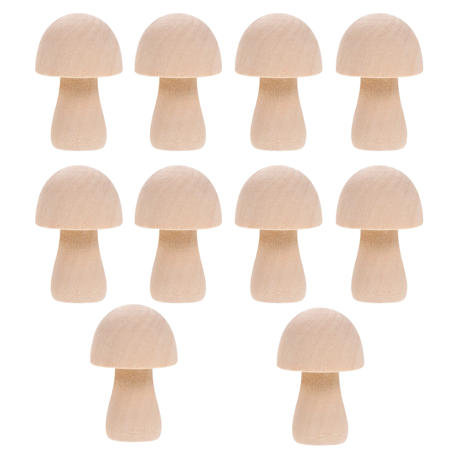 

10pcs Unfinished Wooden Mushroom Models DIY Graffiti Decorative Ornaments Kids Painting Toys Small Size Creative Table Decor