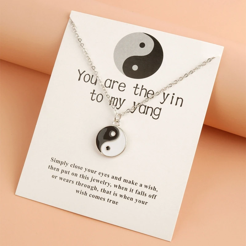 Chinese for Chi Yin Yang Bagua Necklace Alloy Dripping Clavicle Chain Drop Shipping